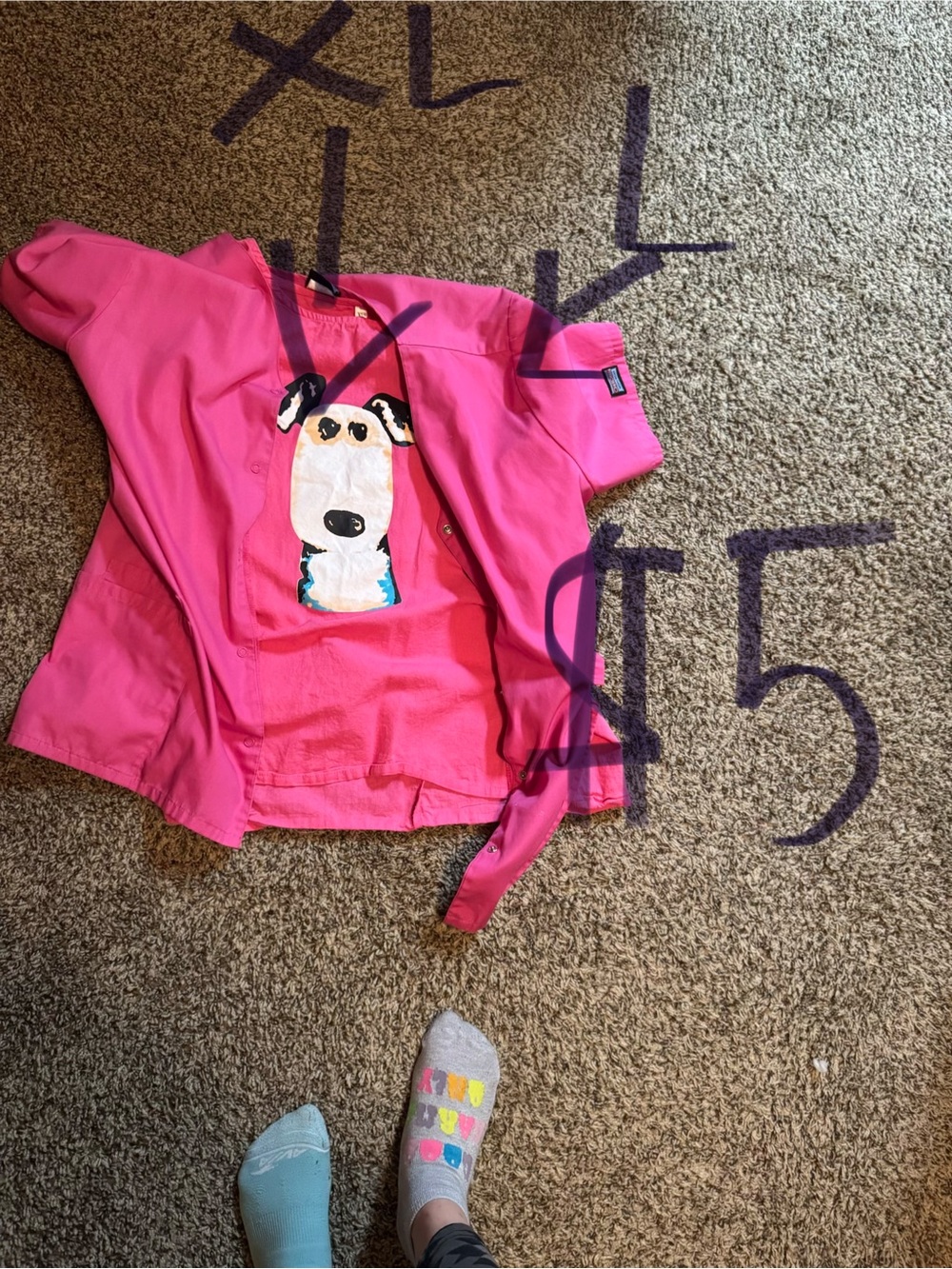 Girls' Pink Dog Graphic Top - Unbranded Kids Shirt